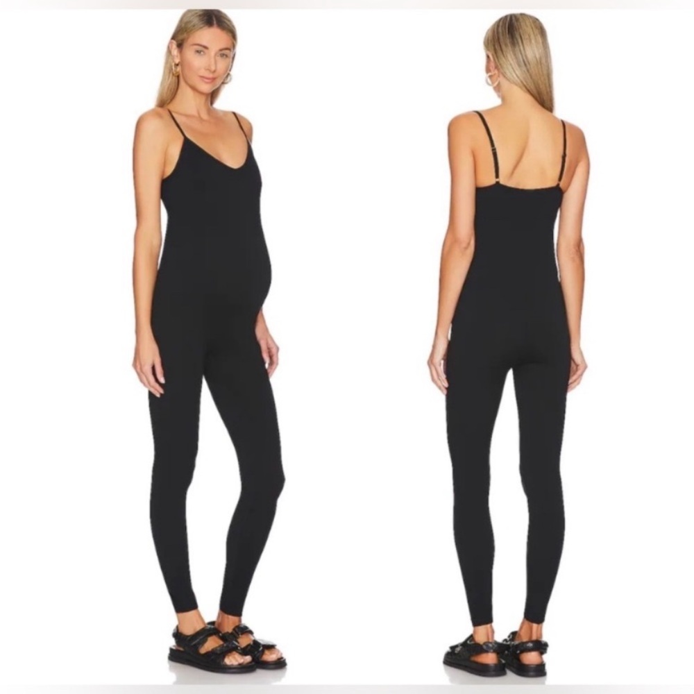 NEW Hatch Revolve Maternity Body Rib Ribbed Unitard Jumpsuit, Black, Size Medium
